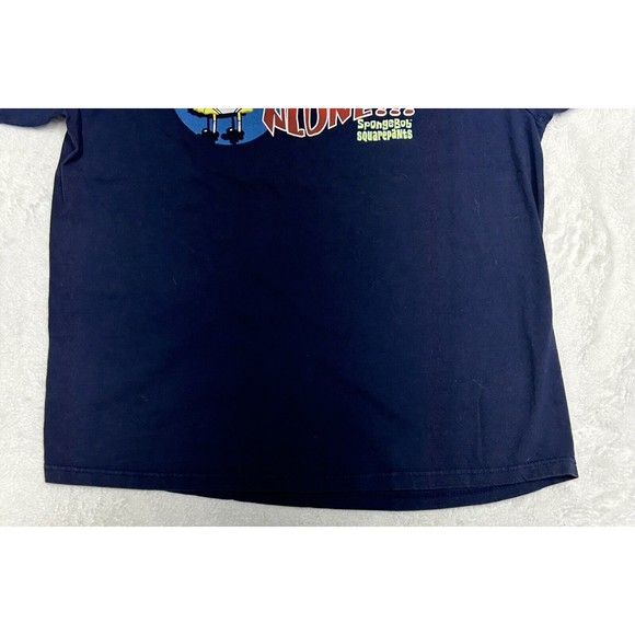 Vintage Spongebob Squarepants Navy Blue Faded T-Shirt 2001 Men's Size XL - Picture 4 of 9